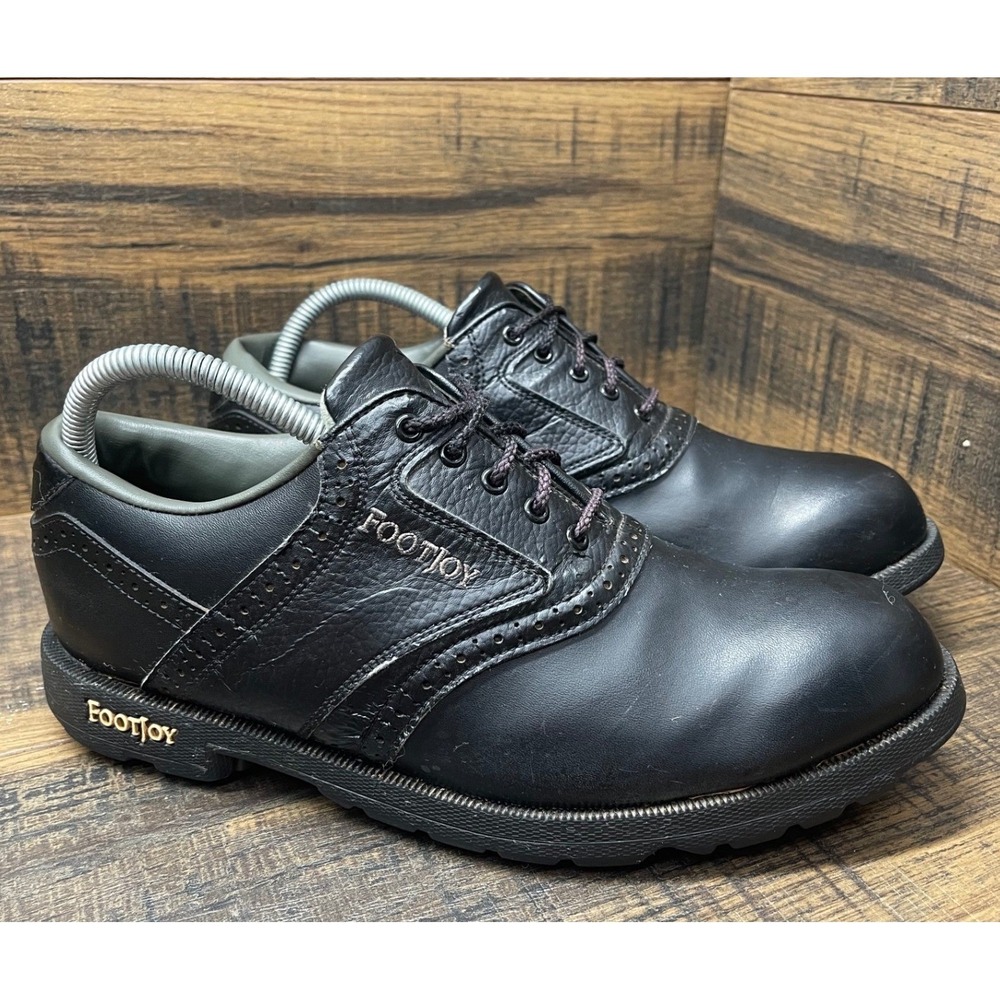 FootJoy GreenJoys 45534 Black Saddle Spiked Golf Shoes Men's Size 9W